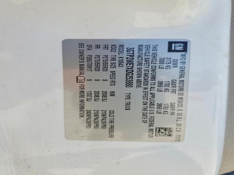 Продажа на аукционе авто 2013 Gmc Sierra, vin: 3GTP2WE7XDG253880, номер лота: 57429146