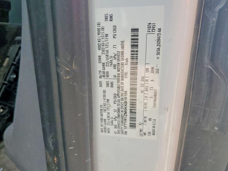 2019 Ford Transit მანქანა იყიდება აუქციონზე, vin: 1FTYR1ZM5KKB16158, აუქციონის ნომერი: 58708916
