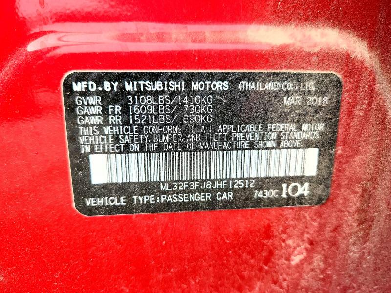 Продажа на аукционе авто 2018 Mitsubishi Mirage, vin: ML32F3FJ8JHF12512, номер лота: 56084406