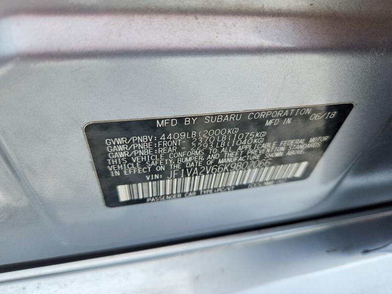 Aukcja sprzedaży 2019 Subaru Wrx, vin: JF1VA2V66K9802066, numer aukcji: 58735026