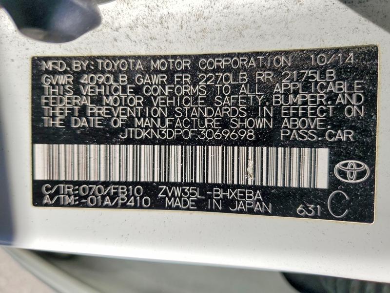 Продажа на аукционе авто 2015 Toyota Prius Plug-in Hybrid, vin: JTDKN3DP0F3069698, номер лота: 58435126