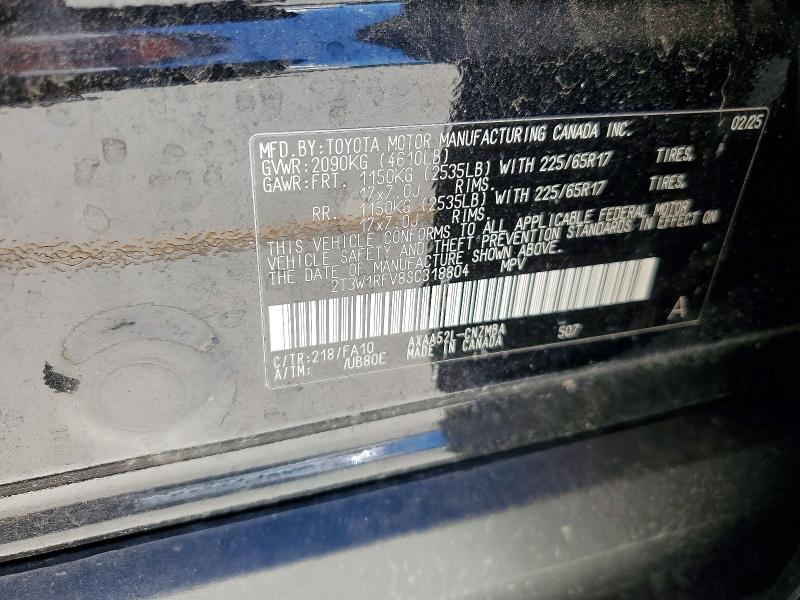 Aukcja sprzedaży 2025 Toyota Rav4, vin: 2T3W1RFV8SC318804, numer aukcji: 58530556