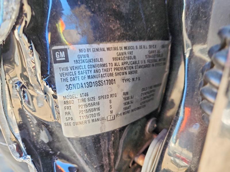55954836 :رقم المزاد ، 3GNDA13D18S517001 vin ، 2008 Chevrolet Hhr مزاد بيع