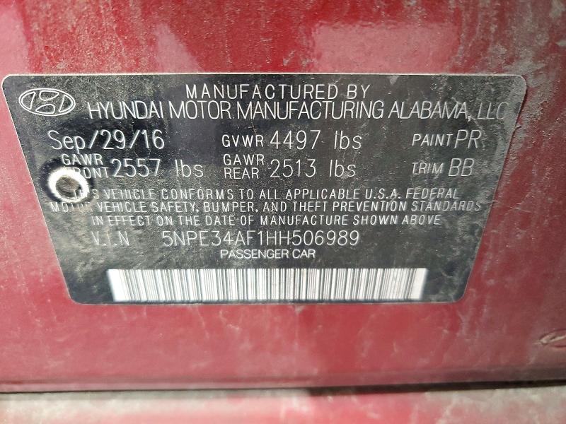 Продажа на аукционе авто 2017 Hyundai Sonata, vin: 5NPE34AF1HH506989, номер лота: 57024866