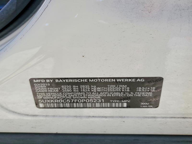 Продаж на аукціоні авто 2015 Bmw X5, vin: 5UXKR0C57F0P05231, номер лоту: 58095986