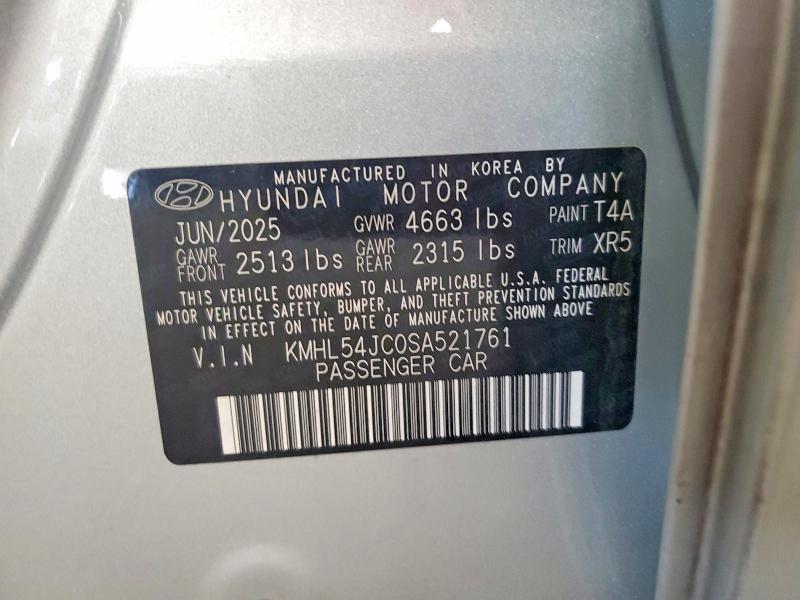 Продажа на аукционе авто 2025 Hyundai Sonata, vin: KMHL54JC0SA521761, номер лота: 58623866