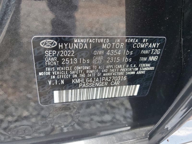 58954456 :رقم المزاد ، KMHL64JA1PA270316 vin ، 2023 Hyundai Sonata مزاد بيع