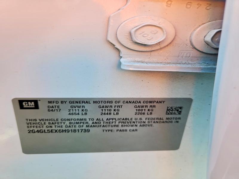 Auction sale of the 2017 Buick Regal, vin: 2G4GL5EX6H9181739, lot number: 55496746