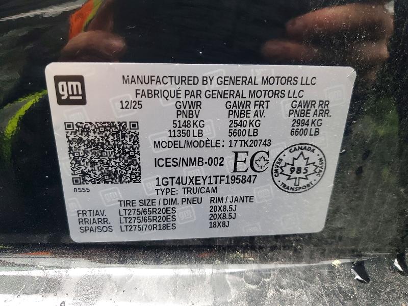 Aukcja sprzedaży 2026 Gmc Sierra, vin: 1GT4UXEY1TF195847, numer aukcji: 58066386