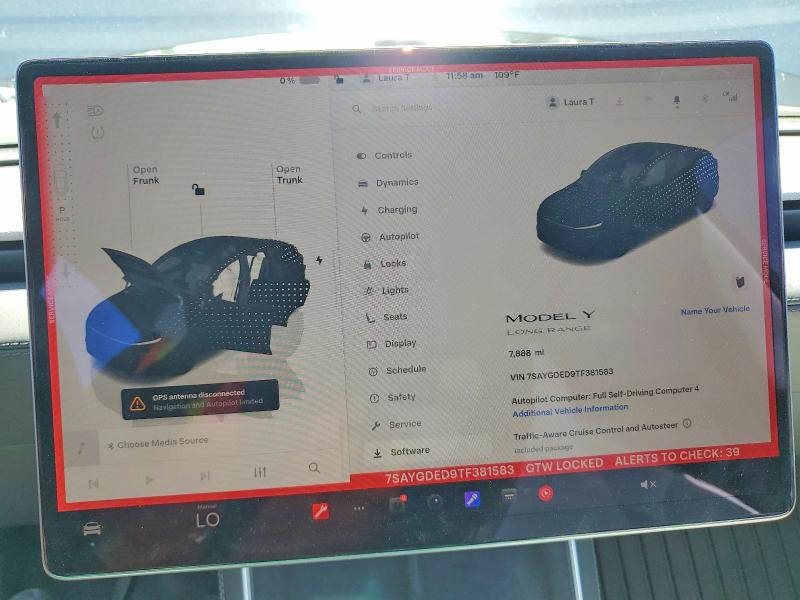 2026 Tesla Model Y მანქანა იყიდება აუქციონზე, vin: 7SAYGDED9TF381583, აუქციონის ნომერი: 57637136