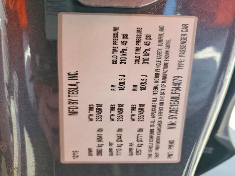 Aukcja sprzedaży 2020 Tesla Model 3, vin: 5YJ3E1EA8LF644079, numer aukcji: 54723046