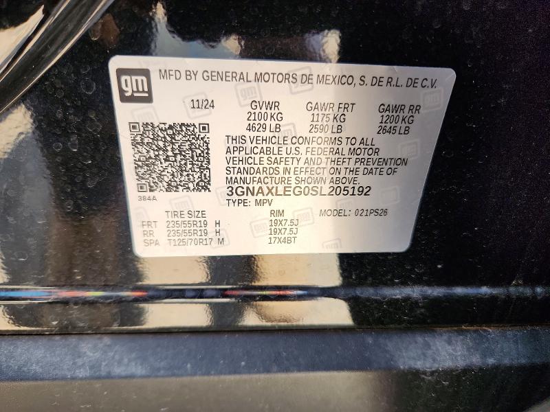 Aukcja sprzedaży 2025 Chevrolet Equinox, vin: 3GNAXLEG0SL205192, numer aukcji: 58442126
