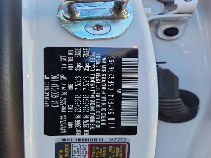 57757296 :رقم المزاد ، 5XYRL4LC5PG206995 vin ، 2023 Kia Sorento مزاد بيع