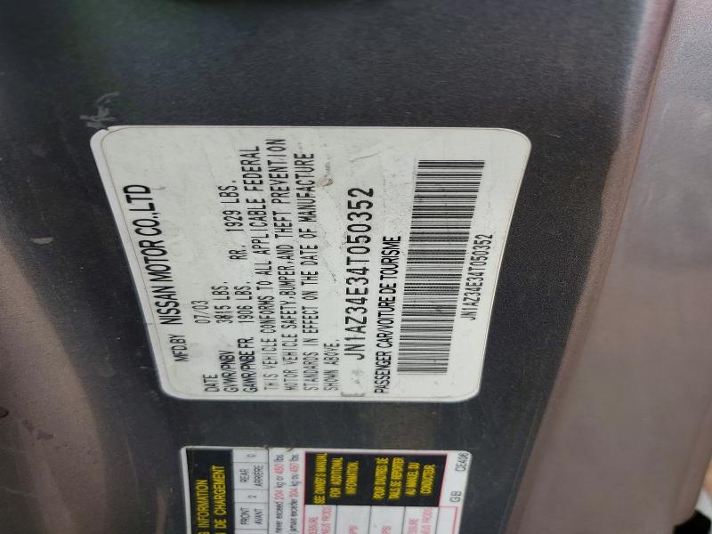 Продаж на аукціоні авто 2004 Nissan 350z, vin: JN1AZ34E34T050352, номер лоту: 58148936