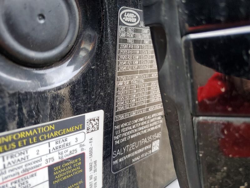 2023 Land Rover Range Rover Velar მანქანა იყიდება აუქციონზე, vin: SALYT2EU1PA351546, აუქციონის ნომერი: 55844496