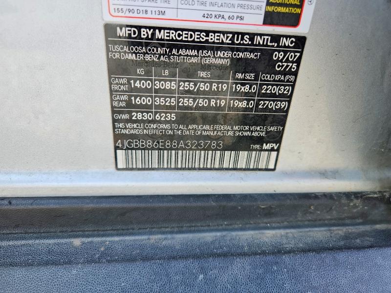 Продаж на аукціоні авто 2008 Mercedes-benz Ml, vin: 4JGBB86E88A323783, номер лоту: 56612686