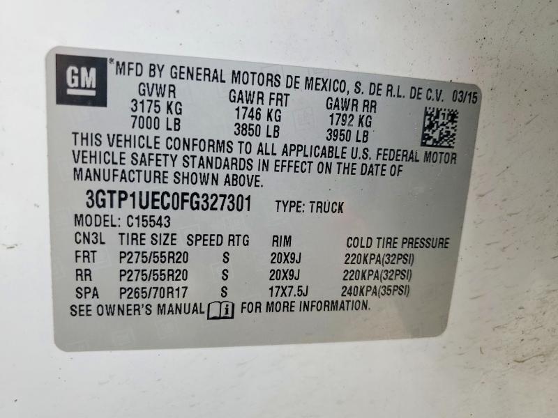 54560506 :رقم المزاد ، 3GTP1UEC0FG327301 vin ، 2015 Gmc Sierra مزاد بيع