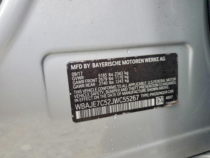 Aukcja sprzedaży 2018 Bmw 540, vin: WBAJE7C52JWC55267, numer aukcji: 58274986