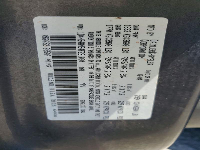 55328106 :رقم المزاد ، 1D4HB48N64F231060 vin ، 2004 Dodge Durango مزاد بيع