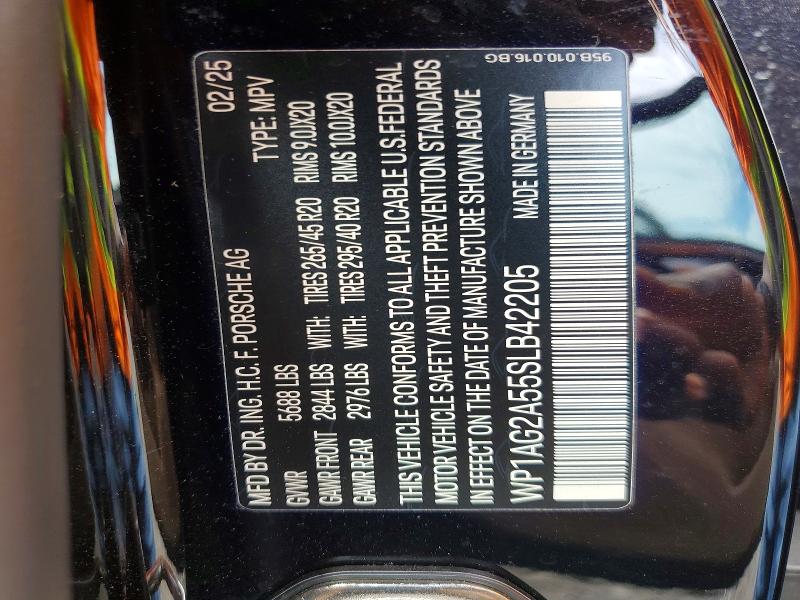 Aukcja sprzedaży 2025 Porsche Macan, vin: WP1AG2A55SLB42205, numer aukcji: 58590516