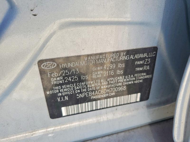 Продаж на аукціоні авто 2013 Hyundai Sonata, vin: 5NPEB4AC6DH700968, номер лоту: 56312956