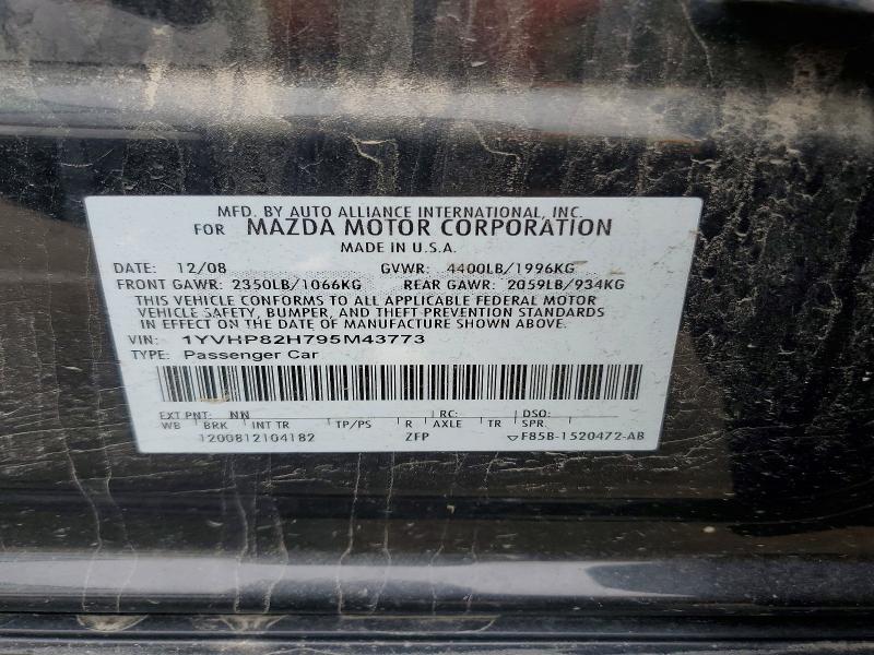 56495146 :رقم المزاد ، 1YVHP82H795M43773 vin ، 2009 Mazda 6 مزاد بيع