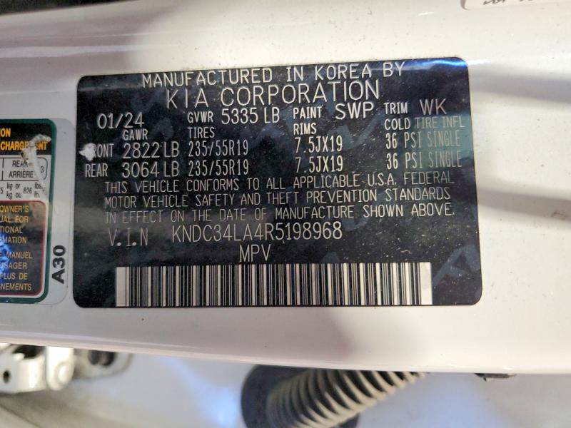 Aukcja sprzedaży 2024 Kia Ev6, vin: KNDC34LA4R5198968, numer aukcji: 55599906
