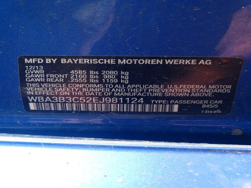 58476636 :رقم المزاد ، WBA3B3C52EJ981124 vin ، 2014 Bmw 328 مزاد بيع
