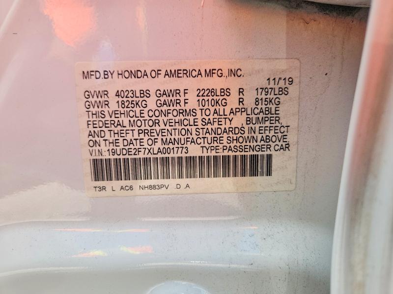 2020 Acura Ilx მანქანა იყიდება აუქციონზე, vin: 19UDE2F7XLA001773, აუქციონის ნომერი: 57559796