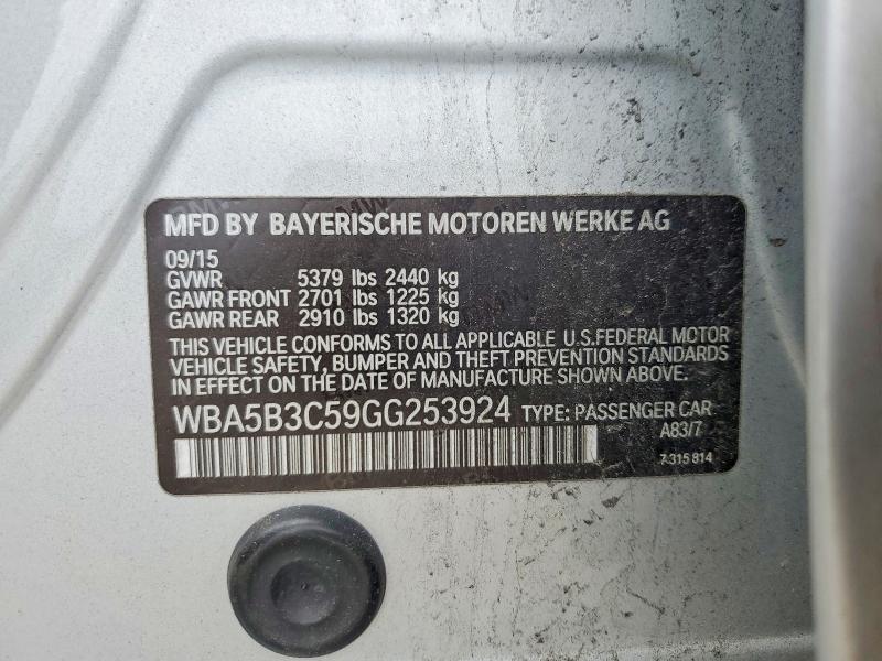 56781386 :رقم المزاد ، WBA5B3C59GG253924 vin ، 2016 Bmw 535 مزاد بيع