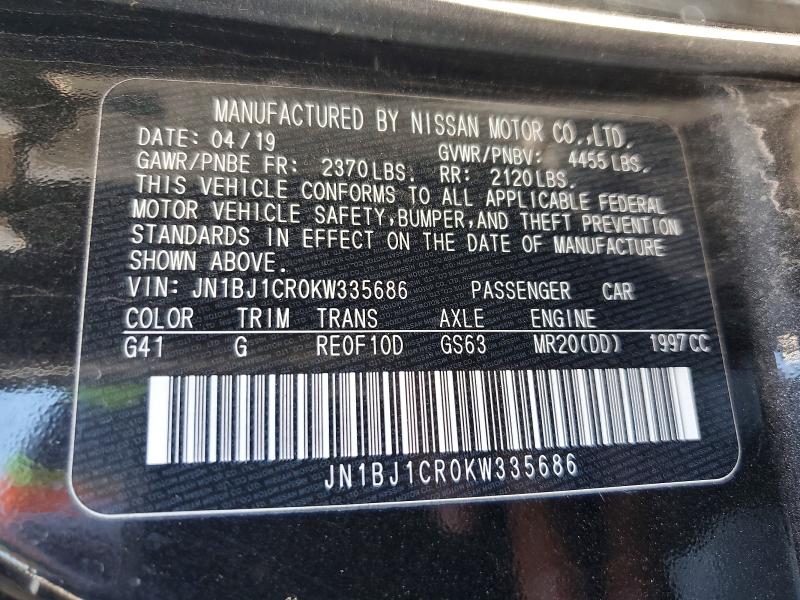 Aukcja sprzedaży 2019 Nissan Rogue Sport, vin: JN1BJ1CR0KW335686, numer aukcji: 55425036