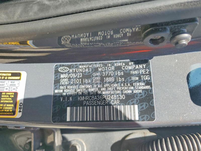 55072586 :رقم المزاد ، KMHRC8A36PU248130 vin ، 2023 Hyundai Venue مزاد بيع