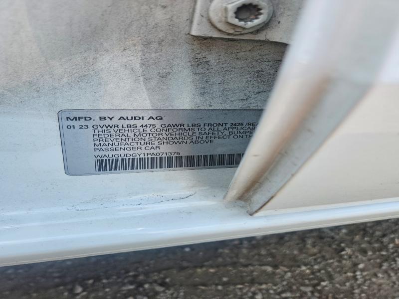 2023 Audi A3 მანქანა იყიდება აუქციონზე, vin: WAUGUDGY1PA071375, აუქციონის ნომერი: 58033576