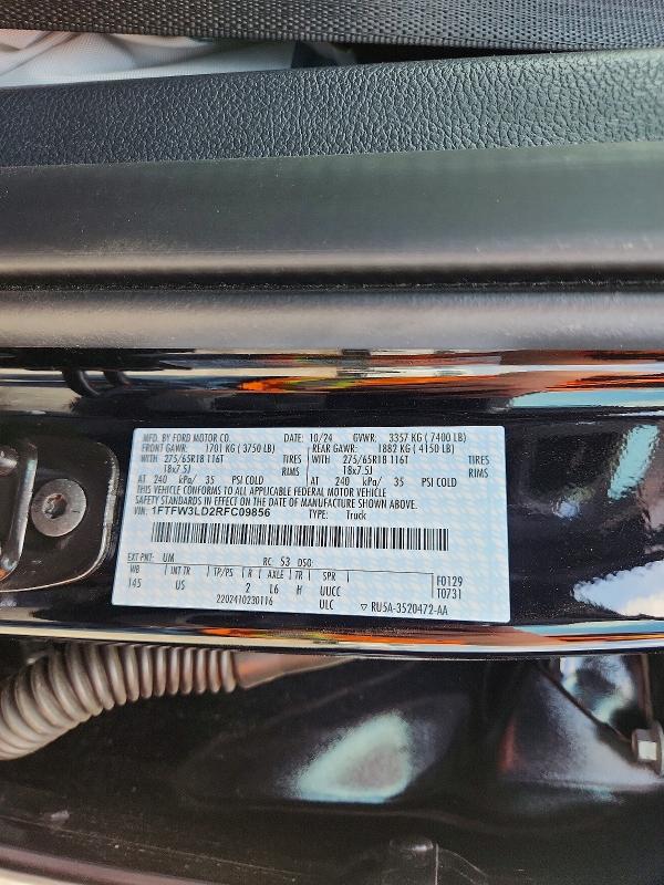 2024 Ford F150 მანქანა იყიდება აუქციონზე, vin: 1FTFW3LD2RFC09856, აუქციონის ნომერი: 55869076