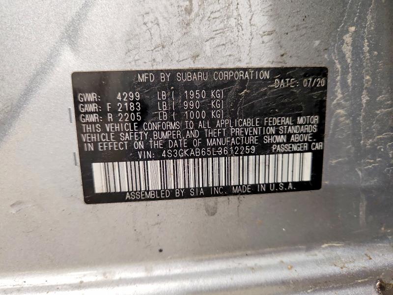 Продаж на аукціоні авто 2020 Subaru Impreza, vin: 4S3GKAB65L3612259, номер лоту: 56823766