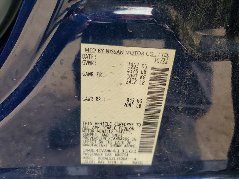Aukcja sprzedaży 2021 Nissan Altima, vin: 1N4BL4CV2MN413101, numer aukcji: 57321326