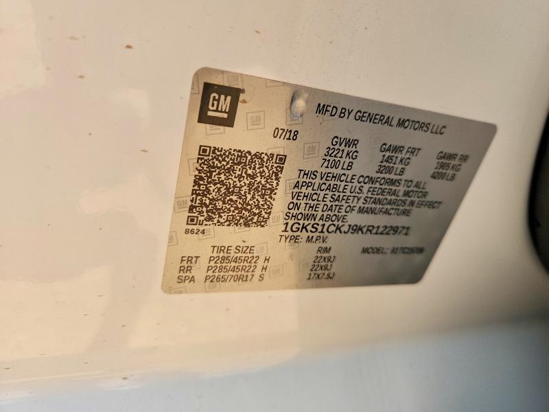 2019 Gmc Yukon მანქანა იყიდება აუქციონზე, vin: 1GKS1CKJ9KR122971, აუქციონის ნომერი: 58496006