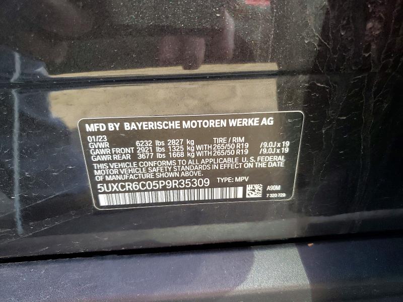 Продажа на аукционе авто 2023 Bmw X5, vin: 5UXCR6C05P9R35309, номер лота: 56180996