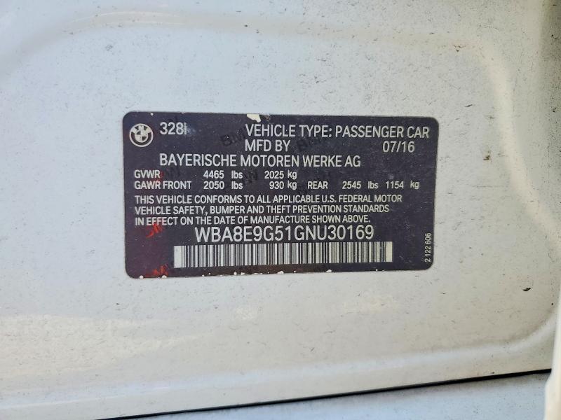 Продаж на аукціоні авто 2016 Bmw 328, vin: WBA8E9G51GNU30169, номер лоту: 55566786