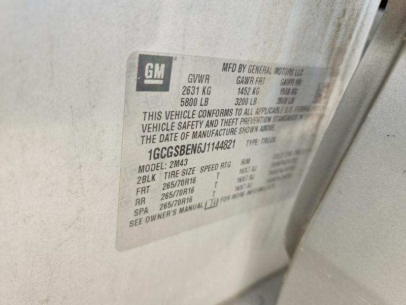 2018 Chevrolet Colorado მანქანა იყიდება აუქციონზე, vin: 1GCGSBEN6J1144821, აუქციონის ნომერი: 58115126