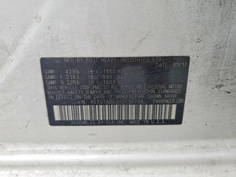 Aukcja sprzedaży 2017 Subaru Impreza, vin: 4S3GTAB60H3718798, numer aukcji: 55847396