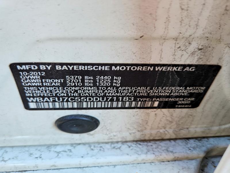 Продаж на аукціоні авто 2013 Bmw 535, vin: WBAFU7C55DDU71183, номер лоту: 54985736