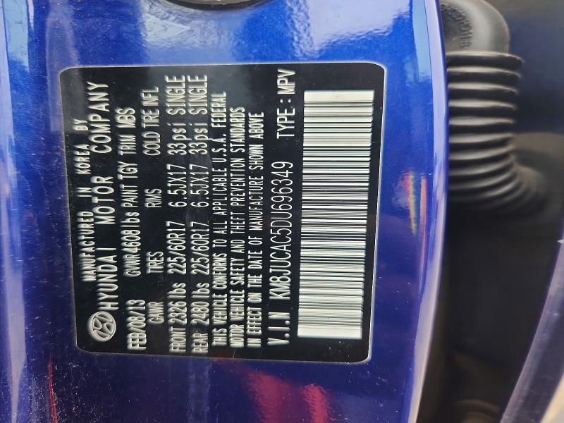 57577206 :رقم المزاد ، KM8JUCAC5DU696349 vin ، 2013 Hyundai Tucson مزاد بيع