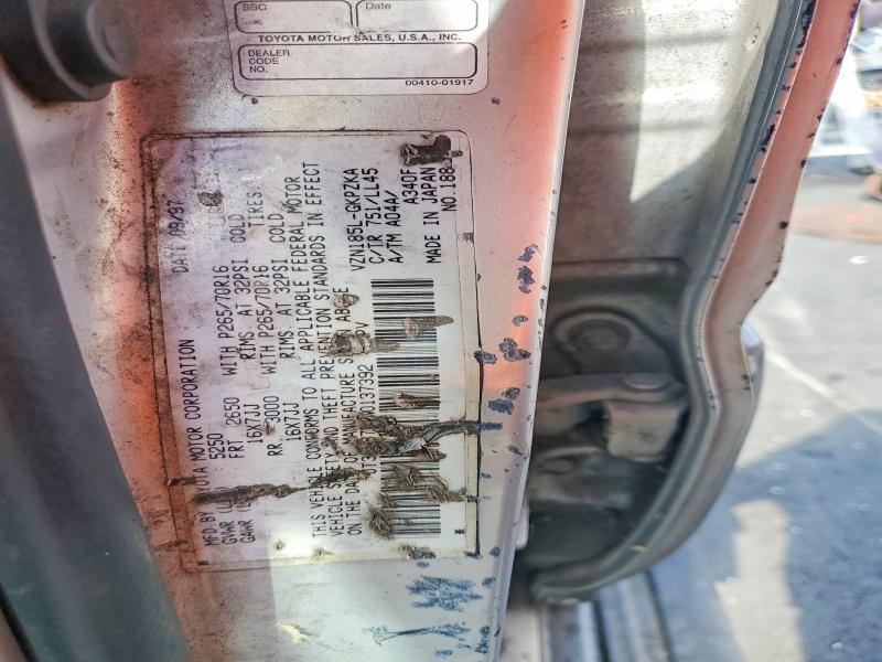 1998 Toyota 4runner მანქანა იყიდება აუქციონზე, vin: JT3HN87R7W0137392, აუქციონის ნომერი: 57266326
