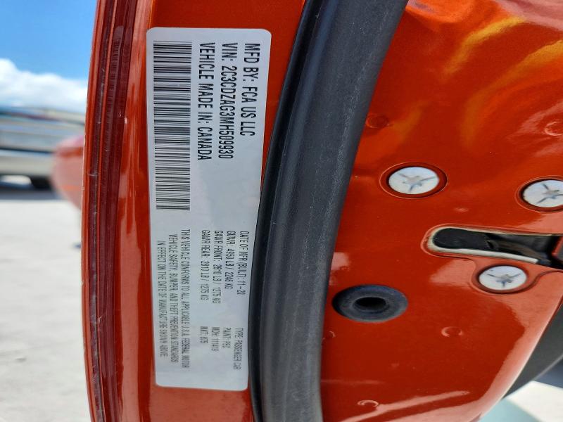 2021 Dodge Challenger მანქანა იყიდება აუქციონზე, vin: 2C3CDZAG3MH509930, აუქციონის ნომერი: 56164476