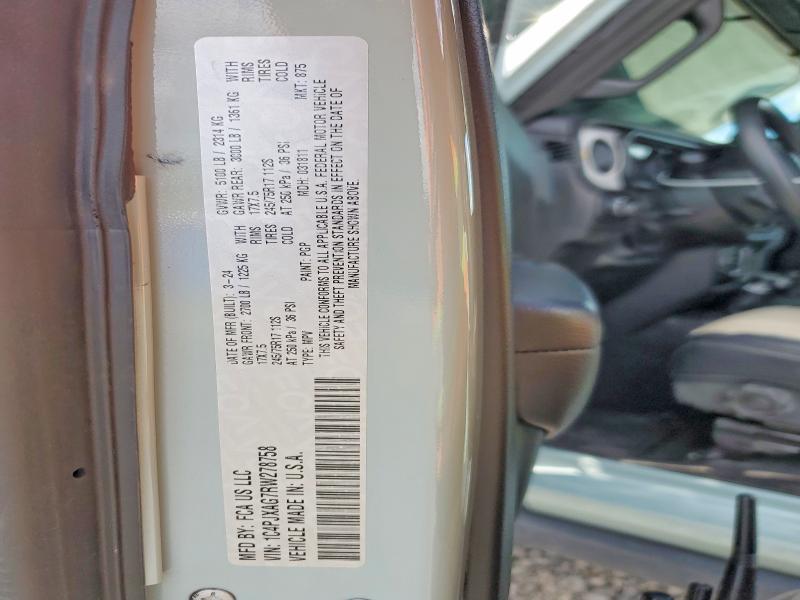56175806 :رقم المزاد ، 1C4PJXAG7RW278758 vin ، 2024 Jeep Wrangler مزاد بيع
