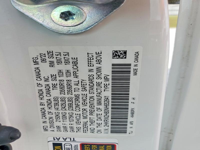 58997006 :رقم المزاد ، 2HKRW2H80NH652641 vin ، 2022 Honda Cr-v مزاد بيع