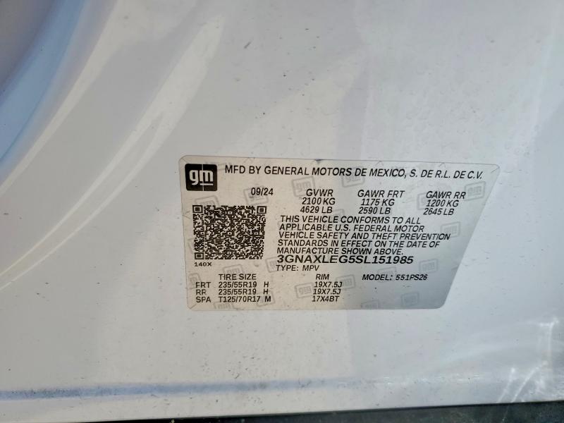 55764156 :رقم المزاد ، 3GNAXLEG5SL151985 vin ، 2025 Chevrolet Equinox مزاد بيع