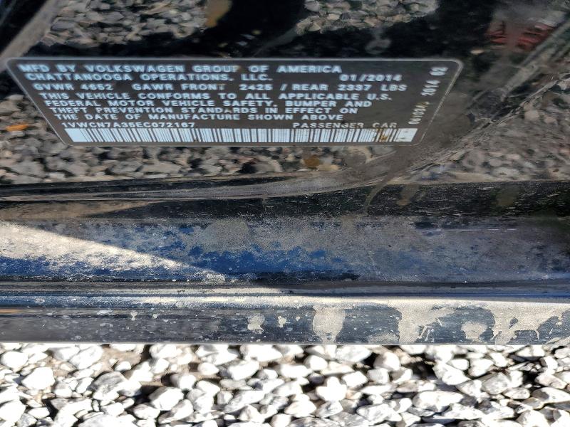 2014 Volkswagen Passat მანქანა იყიდება აუქციონზე, vin: 1VWCN7A35EC072167, აუქციონის ნომერი: 55167906