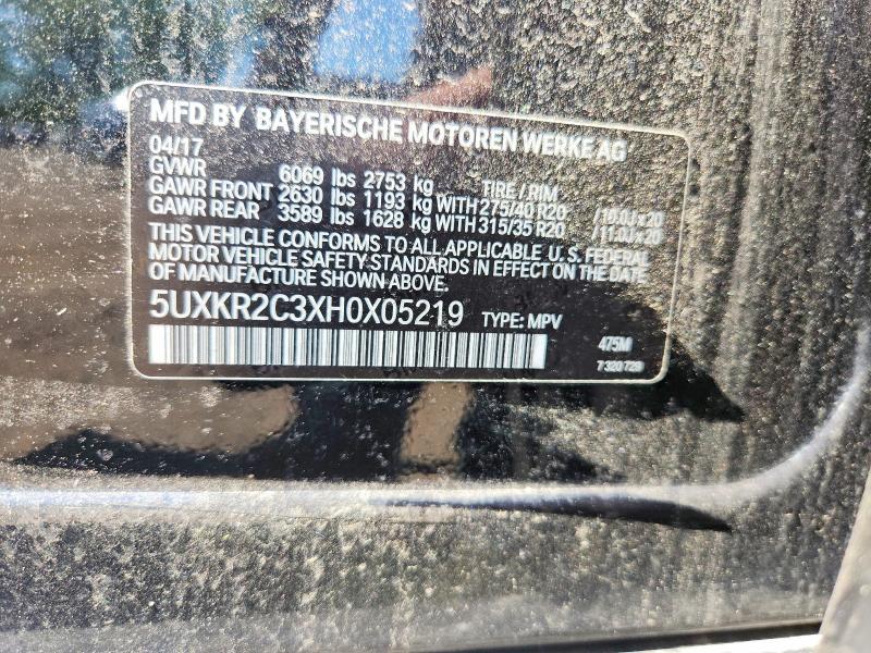 Aukcja sprzedaży 2017 Bmw X5, vin: 5UXKR2C3XH0X05219, numer aukcji: 55918276